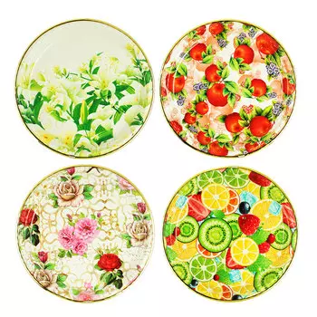 Поднос круглый, Фантазия-2, пластик, 27,5х2см, 4 дизайна