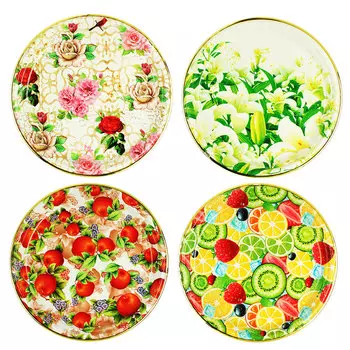 Поднос круглый, Фантазия-2, пластик, 32х2,5см, 4 дизайна