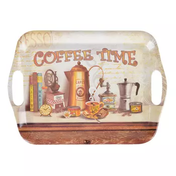 Поднос пластиковый, 36х26х1,5см, VETTA "Кофе"