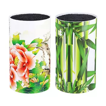 Подставка для ножей круглая, h.18 см, пластик, 2 дизайна