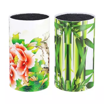 Подставка для ножей круглая, h.18 см, пластик, 2 дизайна