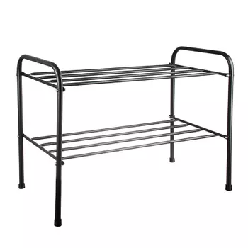 Подставка для обуви - 2 полки, 65см, металл, чёрная, арт.ПО262