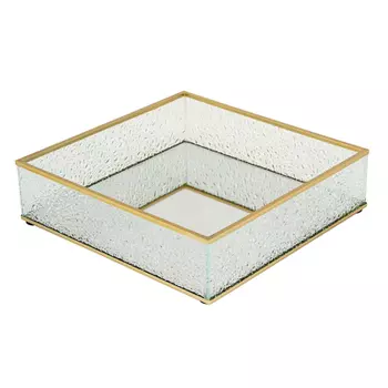 Подставка для ювелирных изделий с эффектом битого стекла и с зеркальным дном 20х20х5,5см, стекло, ме