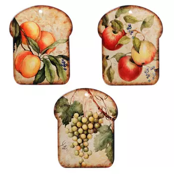 Подставка под горячее, 20х25см, керамика, "Фруктовое ассорти"
