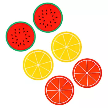 Подставка под горячее "Фрукты", 2шт, 16см, резина