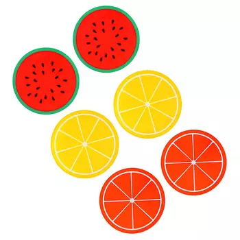 Подставка под горячее "Фрукты", 2шт, 16см, резина