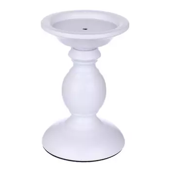 Подсвечник металл 16 см, белый