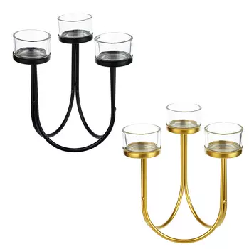 Подсвечник, металл, стекло, 15,5х16х16 см, 2 цвета