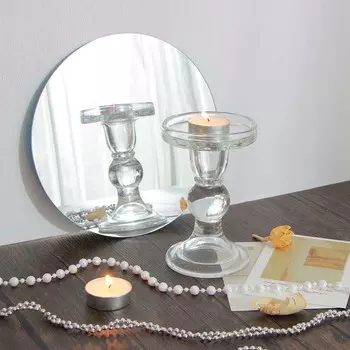 Подсвечник стеклянный, 8,5x13 см