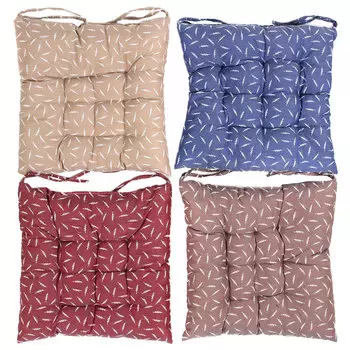 Подушка на стул, "Лепестки", полиэстер, 40x40см, 4 цвета