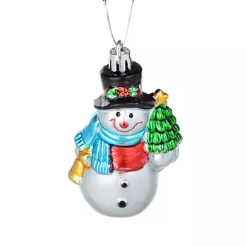 Подвеска в виде снеговика СНОУ БУМ 9 см, пластик