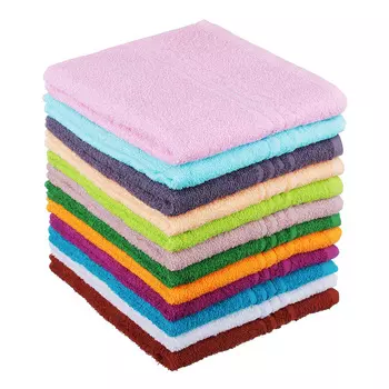 Полотенце махровое, 100% хлопок, 50х80см, 300гр/м, "Лайт", 12 цветов