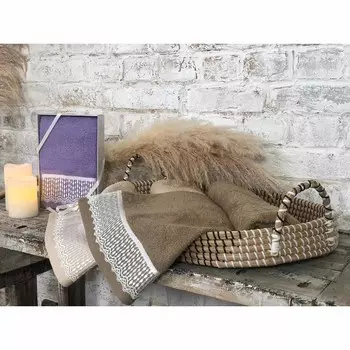 Полотенце махровое подарочное с кружевом 70х130 см PROVANCE "Вивьен", 100% хлопок, 400 гр/м, 3 цвета