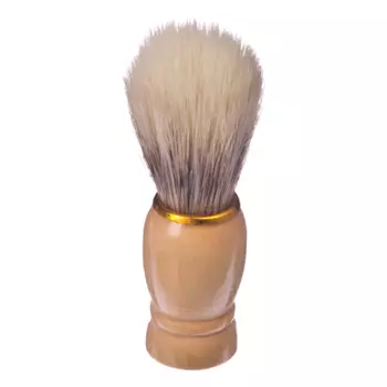 Помазок для бритья, деревянная основа, золотой ободок, искусств.ворс 80%, свиной ворс 20%, 9,5x3см