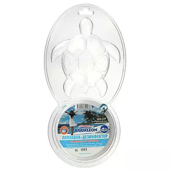 Поплавок дезинфектор для бассейна Aqualeon, комплексного действия (медленный хлор), 200гр