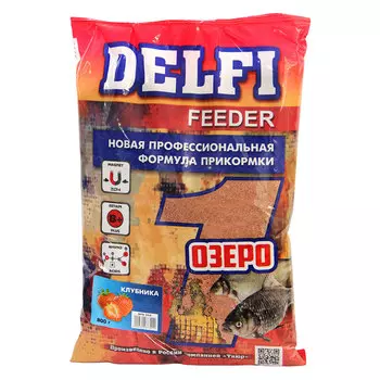Прикормка DELFI FEEDER для озера с ароматом клубники, 800гр DFG355
