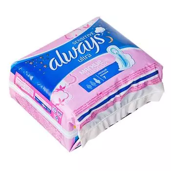 Прокладки гигиенические ALWAYS ультра сенситив найт сингл 7шт