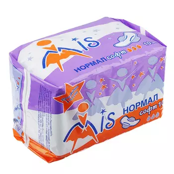 Прокладки гигиенические Mis нормал софт,3 капли,п/э 10 шт