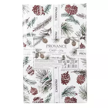 PROVANCE Хвойное утро Скатерть текстильная с водоотталкивающей пропиткой, 110x140см, 100% ПЭ