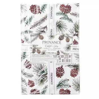 PROVANCE Хвойное утро Скатерть текстильная с водоотталкивающей пропиткой, 110x140см, 100% ПЭ