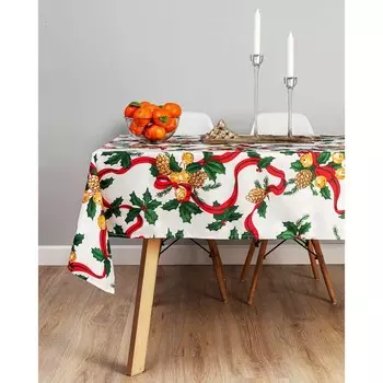 PROVANCE Новогодняя Скатерть текстильная с водоотталкивающей пропиткой, 140x180см, 100% ПЭ, 3 диз.