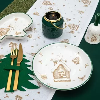 PROVANCE Пряничный домик Подставка декоративная (дорожка), 30х140см, 85% хлопок 15% люрекс