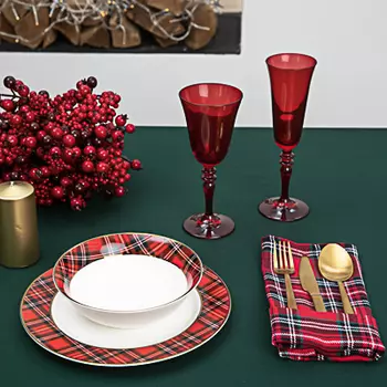 PROVANCE Шотландка Подставка декоративная, 2шт в комплекте, 40х40см, 100% хлопок