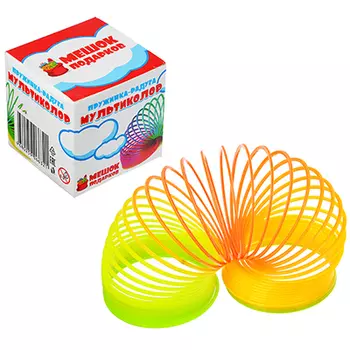 Пружинка-радуга пластик "Мультиколор" 6х6см