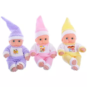 Пупс в одежде 20см, пластик, полиэстер, 10х20х5см, 3 дизайна