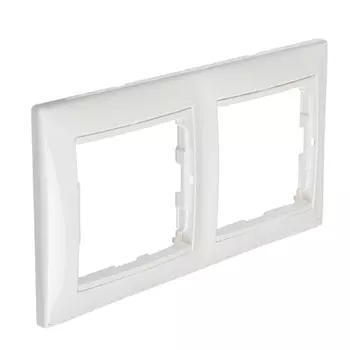 Рамка двухместная горизонтальная FORZA Элит, пластик ABS, белый