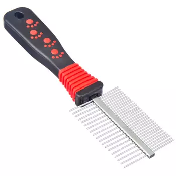 Расческа двухсторонняя, пластик, резина, металл, 19,5х5,5 см