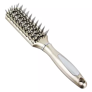 Расческа массажная, пластик, 23 см, золото металлик