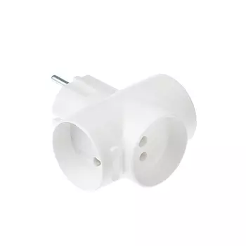 Разветвитель 3 гнезда, белый, черный