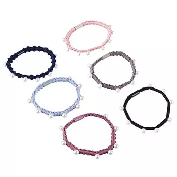 Резинка для волос, d=5см, полиэстер, пластик, 4-6 цветов