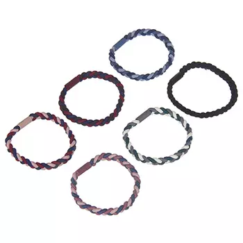 Резинка для волос, плетение косичка, d=5см, полиэстер, 4-6 цветов