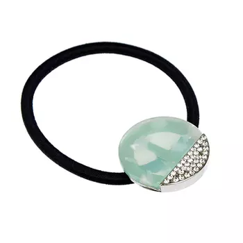 Резинка для волос с декором, полиэстер, ацетат, сплав, d5,5 см, 2 цвета