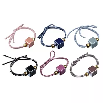 Резинка для волос с камнем, d=5см, полиэстер, пластик, 4-6 цветов