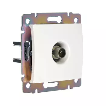 Розетка ТВ FORZA Элит, цвет белый, пластик ABS