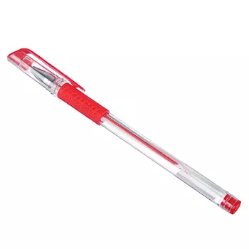 Ручка гелевая ClipStudio с резиновым держателем 0,5мм, красная