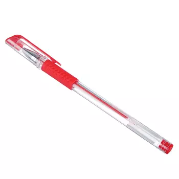 Ручка гелевая ClipStudio с резиновым держателем 0,5мм, красная