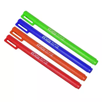 Ручка гелевая синяя "Альфа", цветной корпус, 0,5мм, 4 цв.корпуса, пластик