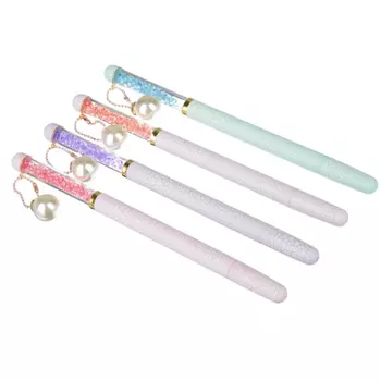 Ручка шариковая с кристалами, синяя, 4 цвета корпуса