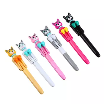 Ручка шариковая синяя, в форме боксирующих котиков, 6 дизайнов, 18см, ПВХ