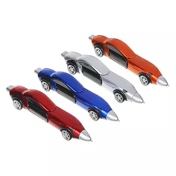 Ручка шариковая синяя в форме машинки, 13,3см, автозавод, открываются двери, 4 цвета корпуса