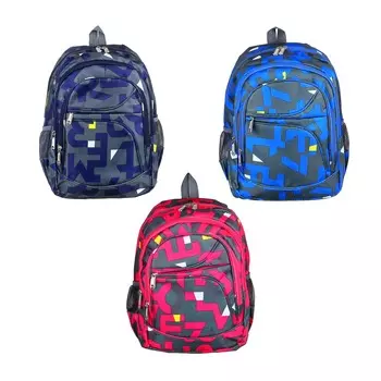 Рюкзак подростковый 36x27x15см, 2 отд., 4карм., уплотненная спинка и лямки, цв.принт, ПЭ, 3 дизайна