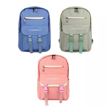 Рюкзак подростковый 39,5x27,5x11,5см, 1 отд., 5 карм., клапан на 2х застежках, 3 цвета, ПЭ