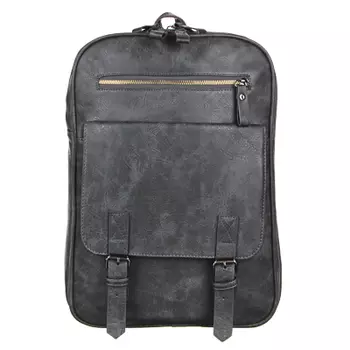 Рюкзак подростковый 41х29x14см, 2 отд., 2 карм., клапан на 2х кнопках, ПУ под телячью кожу, графит