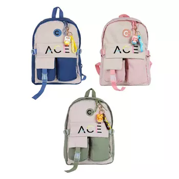 Рюкзак подростковый 42,5x28x13см, 1 отд., 5 карм. (1 на спинке), нашивка, вышивка, 3 цвета, ПЭ