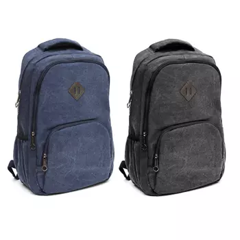 Рюкзак подростковый, 45x30x14см, 2 отд, 3 кармана, холст, отделка искусственной кожей, 2 цвета