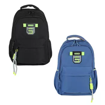 Рюкзак подростковый 45x30x17см, 2 отд., 3 карм., пластиковая нашивка, ПЭ, 2 цвета